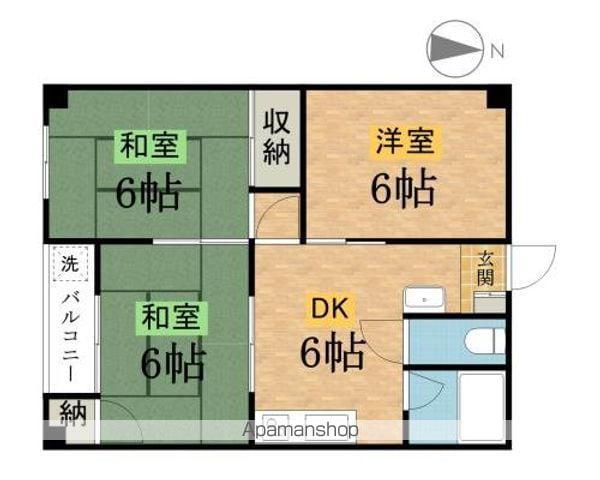 グリーンハイツ(3DK/2階)の間取り写真