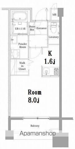 エンクレスト呉服町(1K/4階)の間取り写真