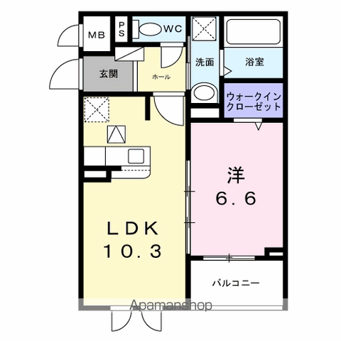 メゾンボヌール(1LDK/1階)の間取り写真