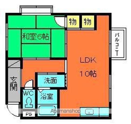 グリーンヴィレッジ1号館(1LDK/2階)の間取り写真