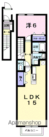 クローヴ・アヴェニュー・M(1LDK/2階)の間取り写真