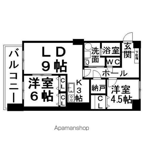 エターナルアイランドパレス(2LDK/4階)の間取り写真