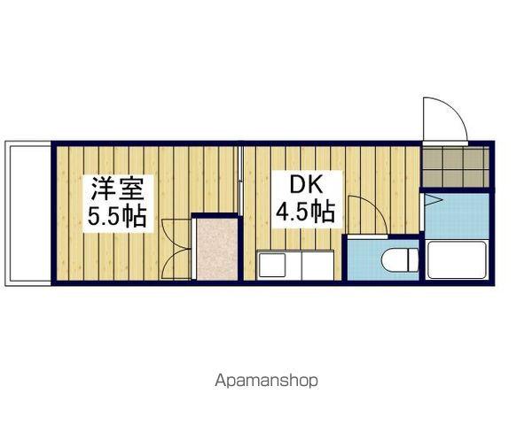 エーデルハイム木屋町(1DK/2階)の間取り写真