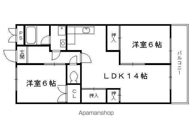 ピアグレース21(2LDK/2階)の間取り写真