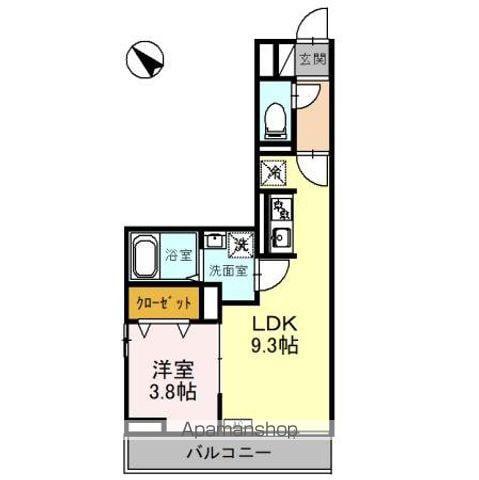 セレスティア白子 Ⅰ(1LDK/2階)の間取り写真