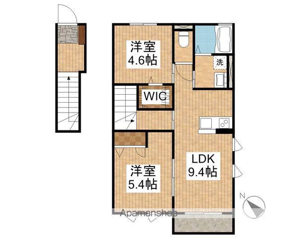 グラシアス(2DK/2階)の間取り写真