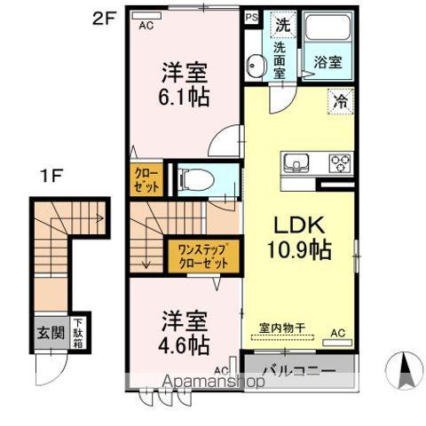 アヴェニール(2LDK/2階)の間取り写真