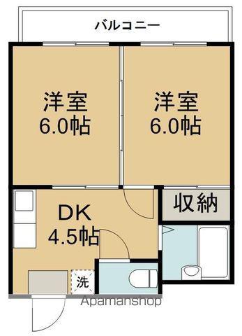 中倉麻布マンション(2K/1階)の間取り写真