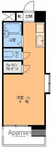 ガーデンハイツ緑町(ワンルーム/2階)の間取り写真