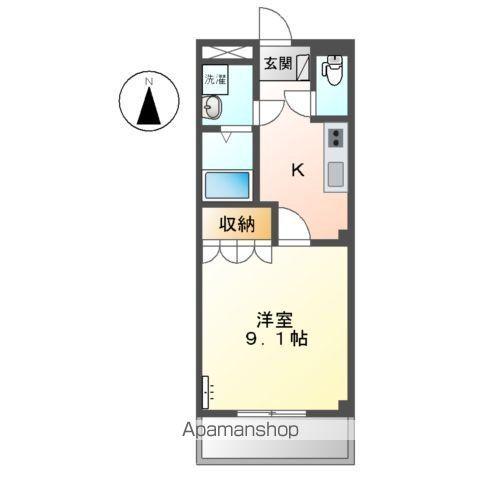 ヴァンベールWAKAMIYA(1K/2階)の間取り写真