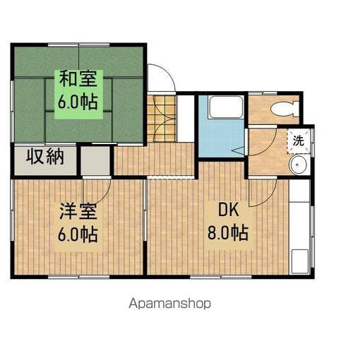 グランドーレ中屋敷(2DK/2階)の間取り写真