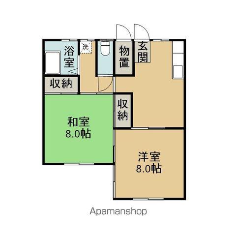 コーポ浮中(2DK/2階)の間取り写真