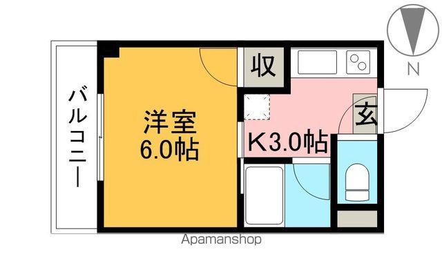 コーポマルミ(1K/3階)の間取り写真