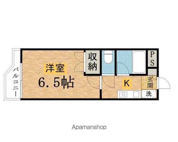 カサデューク八王子(1K/2階)の間取り写真