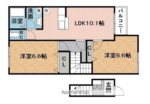 サンルーラル Ⅱ(2LDK/2階)の間取り写真