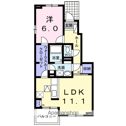 ビアンカ・フェリーチェⅠ(1LDK/1階)の間取り写真