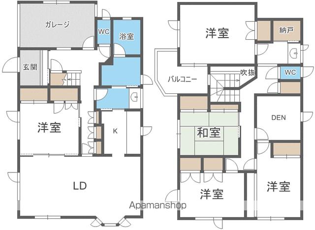 札幌市東西線 新さっぽろ駅 バス乗車時間:24分 ライブヒルズ南バス停で下車 徒歩2分 2階建 築30年(6LDK)の間取り写真