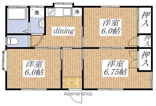 鹿島臨海鉄道 鹿島大野駅 徒歩1分 1階建 築31年(3DK)の間取り写真