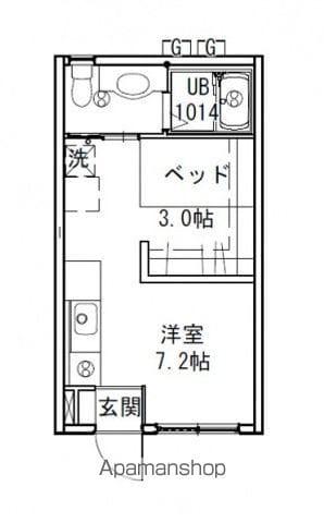 ハイドランジア草津(ワンルーム/1階)の間取り写真