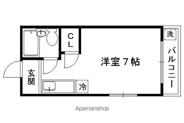 シャルマンまえ川(1K/3階)の間取り写真