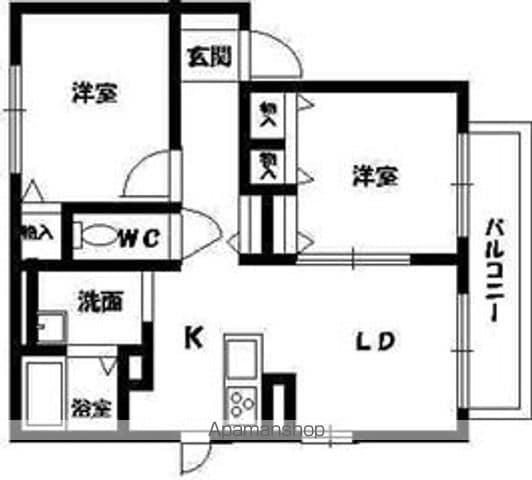フォンテボヌールⅡ(2LDK/1階)の間取り写真