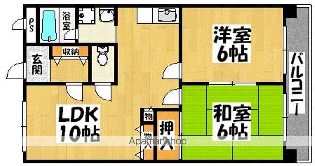 ラグジェレディK壱号館(2LDK/2階)の間取り写真