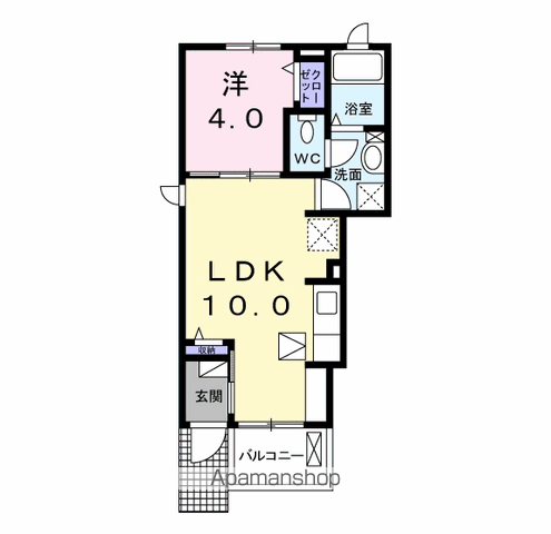 ルミナス名東Ⅰ(1LDK/1階)の間取り写真