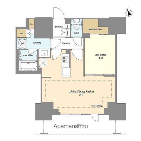 オアーゼ日暮里レジデンス(1LDK/10階)の間取り写真