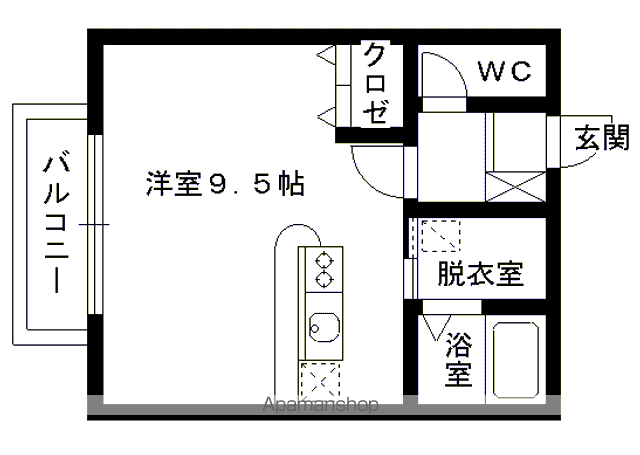 Aレガード和白Ⅱ(ワンルーム/1階)の間取り写真