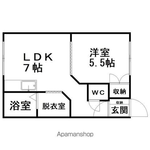 潮見中央ハイツE棟(1LDK/1階)の間取り写真