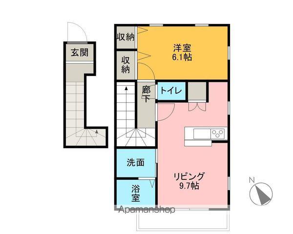 エスポア ナルカワ(1LDK/2階)の間取り写真