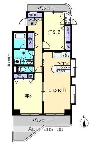 エルトンハウス(2LDK/6階)の間取り写真