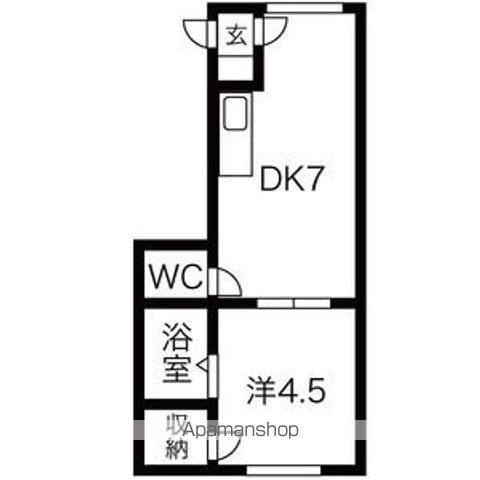 中神マンション(1DK/1階)の間取り写真