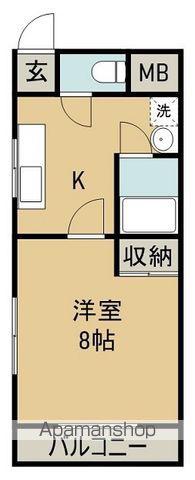 飛鳥ハイツ(1K/1階)の間取り写真