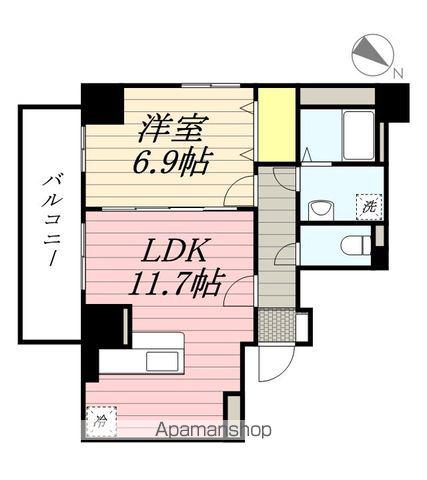 アリエス学研都市(1LDK/10階)の間取り写真