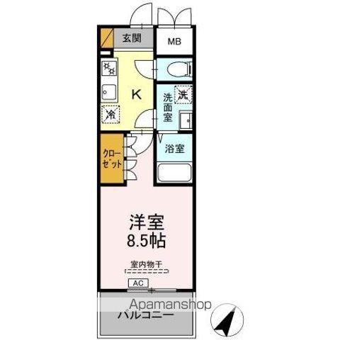 D-ROOM千葉中央(1K/5階)の間取り写真