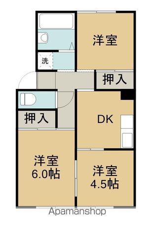 金蔵寺ハイツ(3K/1階)の間取り写真