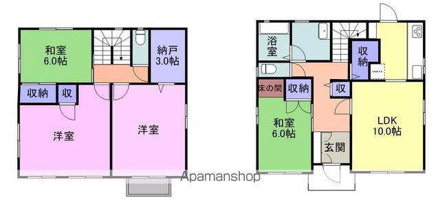 鳥取県米子市 2階建 築26年(4LDK)の間取り写真
