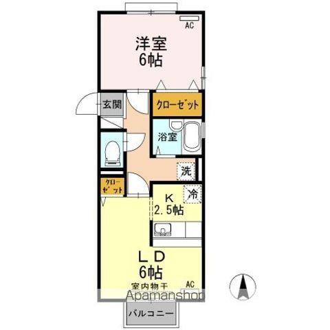 セジュールMIYA(1LDK/2階)の間取り写真