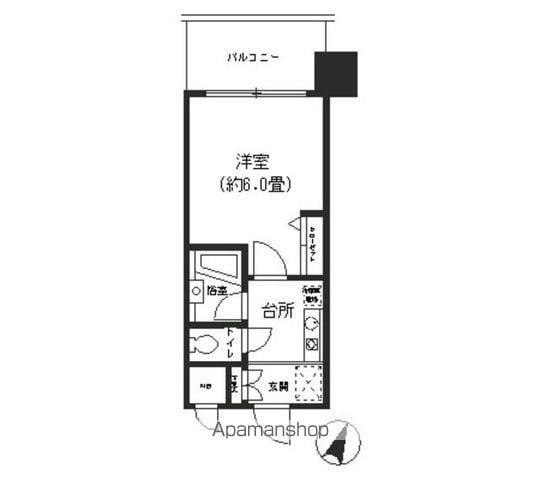 ヴィラコート横浜(ワンルーム/2階)の間取り写真