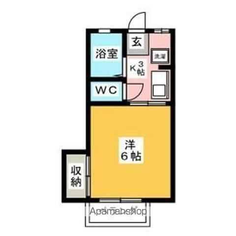アーバン折立 南棟(1K/1階)の間取り写真