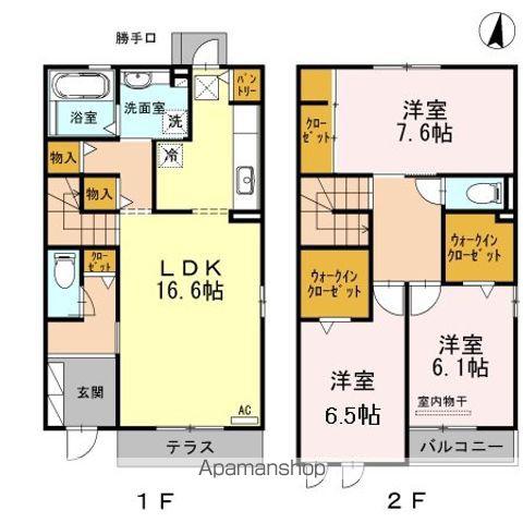 名古屋市東山線 上社駅 徒歩18分 2階建 築12年(3LDK/1階)の間取り写真