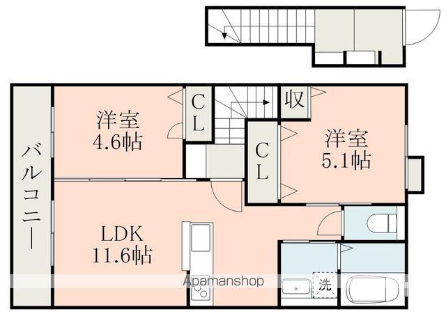 ハイムレトア(2LDK/2階)の間取り写真