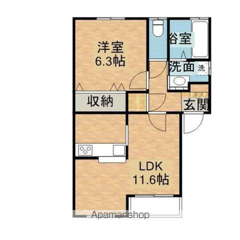コーポラス平泉B(1LDK/1階)の間取り写真