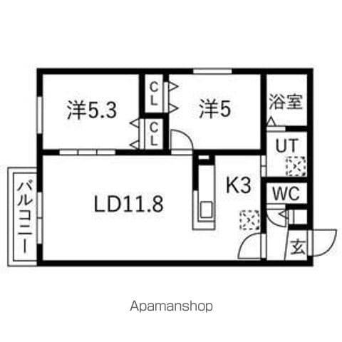TS COURT SHINKAWA(2LDK/4階)の間取り写真