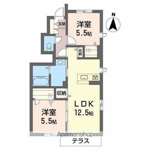 シャーメゾン レ・フレール4(2LDK/1階)の間取り写真