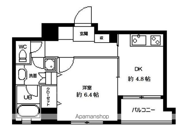 ラクラス田原町(1DK/9階)の間取り写真