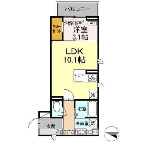 E-COMFORT FLAT(1LDK/2階)の間取り写真