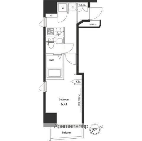 ヴェルト新宿イースト(1K/9階)の間取り写真