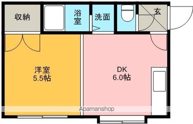クィーンズコートⅡ(1DK/1階)の間取り写真